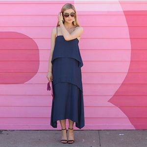 Banana Republic Navy Blue Tiered MIDI Dress